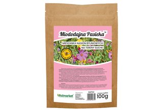 Mieszanka nasion roślin na tereny suche Miododajna Pasieka 100% kwiatów Rolmarket 100g