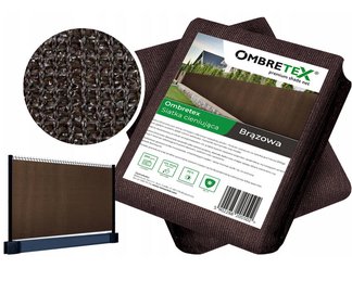 Siatka cieniująca, osłonowa na ogrodzenie Ombretex brązowa 1,7x5m 95% 200g